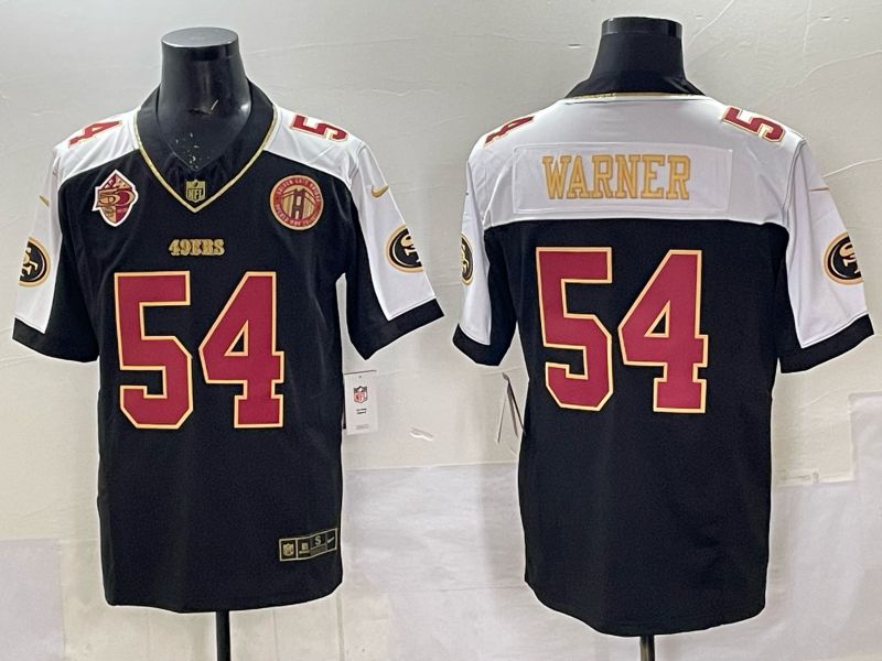 Men 2025 Nike San Francisco 49ers #54 Warner Black Limited NFL Jersey style 0065